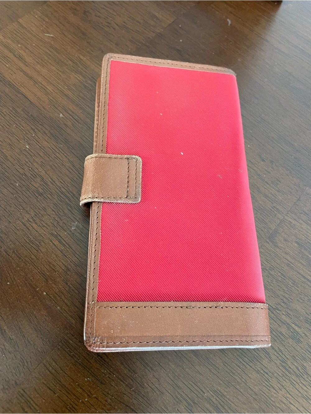 Calvin Klein Red Wallet with Brown Leather Trim